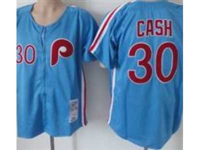 MLB Philadelphia Phillies #30 Cash Blue Throwback Jerseys