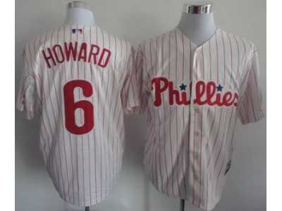 MLB Philadelphia Phillies #6 Ryan Howard White Jerseys(Red Strip)