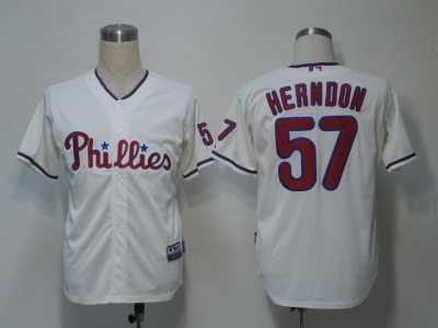 MLB Philadephia Phillies #57 Herndon Cream[Cool Base]