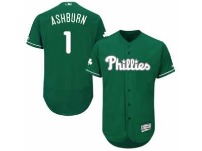 Men's Majestic Philadelphia Phillies #1 Richie Ashburn Green Celtic Flexbase Authentic Collection MLB Jersey