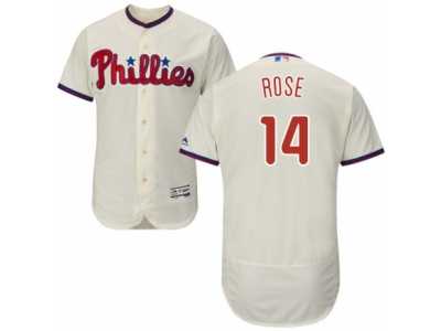Men's Majestic Philadelphia Phillies #14 Pete Rose Cream Flexbase Authentic Collection MLB Jersey