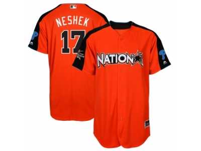 Men's Majestic Philadelphia Phillies #17 Pat Neshek Authentic Orange National League 2017 MLB All-Star MLB Jersey