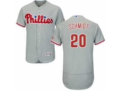 Men's Majestic Philadelphia Phillies #20 Mike Schmidt Grey Flexbase Authentic Collection MLB Jersey