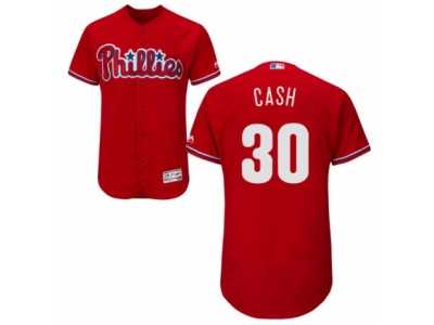 Men's Majestic Philadelphia Phillies #30 Dave Cash Red Flexbase Authentic Collection MLB Jersey