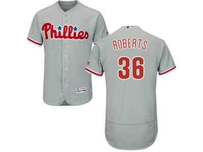 Men's Majestic Philadelphia Phillies #36 Robin Roberts Grey Flexbase Authentic Collection MLB Jersey