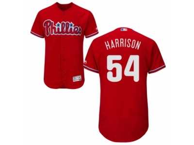Men's Majestic Philadelphia Phillies #54 Matt Harrison Red Flexbase Authentic Collection MLB Jersey