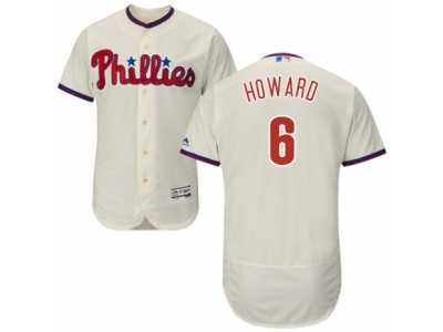 Men's Majestic Philadelphia Phillies #6 Ryan Howard Cream Flexbase Authentic Collection MLB Jersey