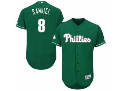 Men's Majestic Philadelphia Phillies #8 Juan Samuel Green Celtic Flexbase Authentic Collection MLB Jersey