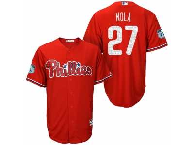 Men's Philadelphia Phillies #27 Aaron Nola 2017 Spring Training Cool Base Stitched MLB Jersey