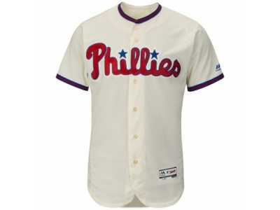 Men's Philadelphia Phillies Majestic Blank Alternate Ivory Flex Base Authentic Collection Team Jersey