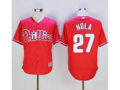 Philadelphia Phillies #27 Aaron Nola Red New Cool Base Stitched Baseball Jersey