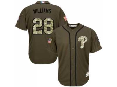 Philadelphia Phillies #28 Mitch Williams Green Salute to Service Stitched Baseball Jersey