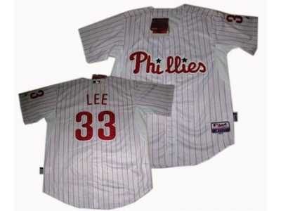 Philadelphia Phillies #33 Cliff Lee white[red strip]