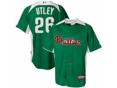 mlb Philadelphia Phillies #26 UTLEY GREEN Personalized 2011 St. Patrick's Day Cool Base BP