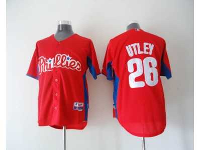 mlb Philadelphia Phillies #26 Utley 2011 BP Red[Cool Base]