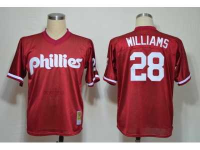 mlb jerseys philadelphia phillies #28 williams m&n red 1991