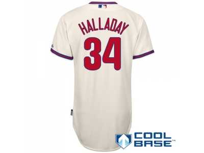 mlb philadelphia phillies #34 halladay cream(cool base)