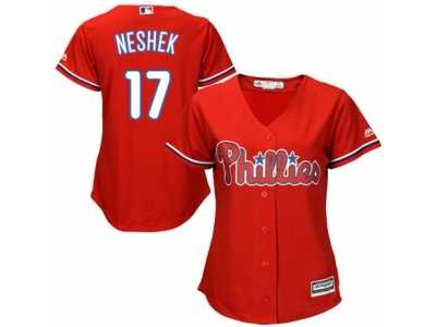 Women\'s Majestic Philadelphia Phillies #17 Pat Neshek Replica Red Alternate Cool Base MLB Jersey