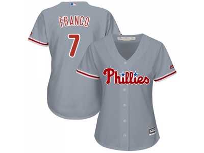 Women's Philadelphia Phillies #7 Maikel Franco Grey Road Stitched MLB Jersey