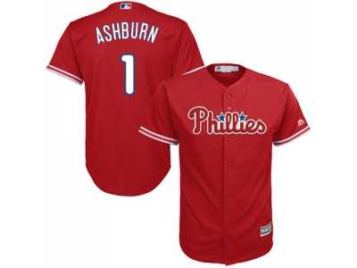 Youth Philadelphia Phillies #1 Richie Ashburn Red Cool Base Stitched MLB Jersey