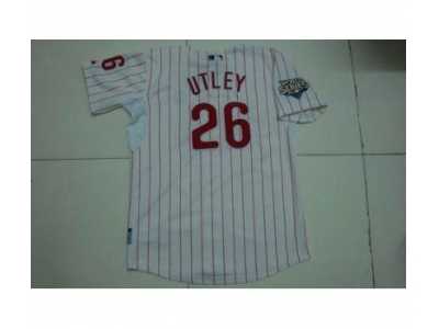 youth philadelphia phillies #26 utley 09world series&hk patch white(red strip)