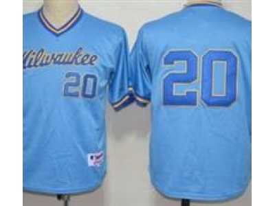 MLB Milwaukee Brewers #20 Locroy Blue Jerseys