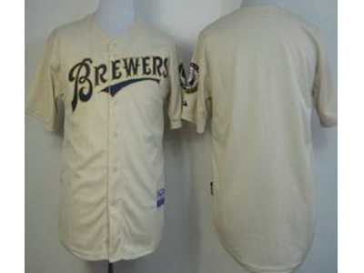 MLB Milwaukee Brewers Blank Cream Jersey
