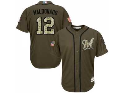 Milwaukee Brewers #12 Martin Maldonado Green Salute to Service Stitched Baseball Jersey