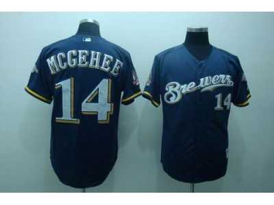 mlb milwaukee brewers #14 mcgehee blue[40th patch]