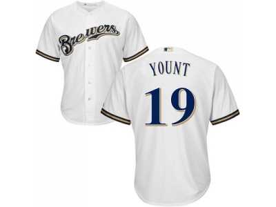 Youth Milwaukee Brewers #19 Robin Yount White Cool Base Stitched MLB Jersey