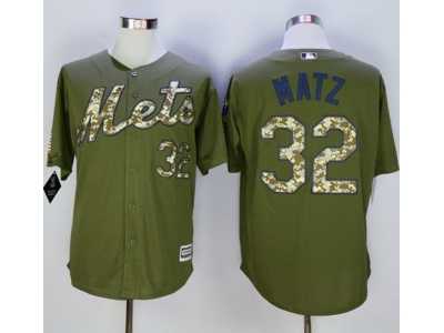 MLB Men New York Mets #32 Steven Matz Green Camo New Cool Base Stitched Jersey