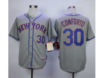 MLB New York Mets #30 Michael Conforto Grey Road Cool Base Jerseys