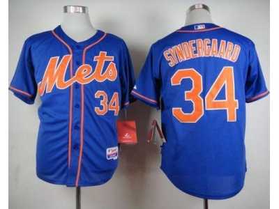 MLB New York Mets #34 Noah Syndergaard Blue Alternate Home Cool Base Stitched Baseball jerseys