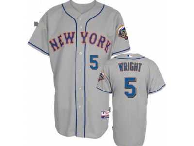MLB New York Mets #5 David Wright Grey Cool Base[50th Anniversary Patch]
