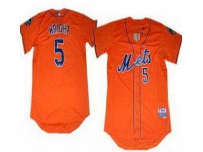MLB New York Mets #5 David Wright Orange Jerseys