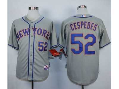 MLB New York Mets #52 Yoenis Cespedes Grey Jerseys