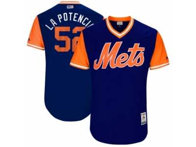 Men's 2017 Little League World Series Mets Yoenis Cespedes #52 La Potencia Royal Jersey