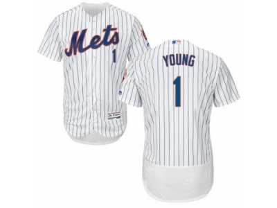 Men's Majestic New York Mets #1 Chris Young White Flexbase Authentic Collection MLB Jersey