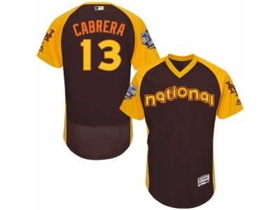 Men's Majestic New York Mets #13 Asdrubal Cabrera Brown 2016 All-Star National League BP Authentic Collection Flex Base MLB Jersey