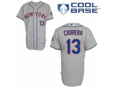 Men's Majestic New York Mets #13 Asdrubal Cabrera Replica Grey Road Cool Base MLB Jersey