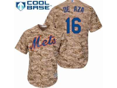 Men's Majestic New York Mets #16 Alejandro De Aza Replica Camo Alternate Cool Base MLB Jersey