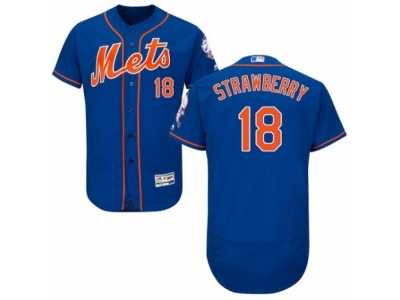 Men's Majestic New York Mets #18 Darryl Strawberry Royal Blue Flexbase Authentic Collection MLB Jersey