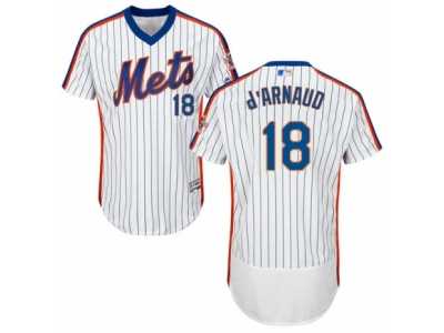 Men's Majestic New York Mets #18 Travis d'Arnaud White Royal Flexbase Authentic Collection MLB Jersey