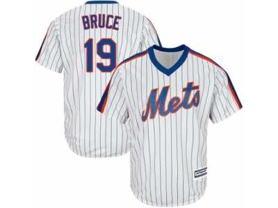 Men's Majestic New York Mets #19 Jay Bruce Replica White Alternate Cool Base MLB Jersey