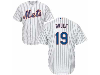 Men's Majestic New York Mets #19 Jay Bruce Replica White Home Cool Base MLB Jersey