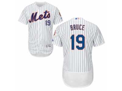 Men's Majestic New York Mets #19 Jay Bruce White Flexbase Authentic Collection MLB Jersey