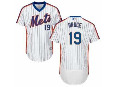 Men's Majestic New York Mets #19 Jay Bruce White Royal Flexbase Authentic Collection MLB Jersey