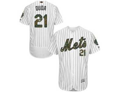 Men's Majestic New York Mets #21 Lucas Duda Authentic White 2016 Memorial Day Fashion Flex Base MLB Jersey