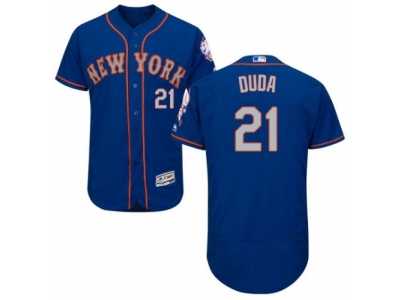 Men's Majestic New York Mets #21 Lucas Duda Royal Gray Flexbase Authentic Collection MLB Jersey