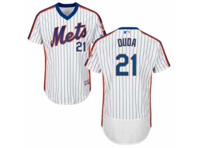 Men's Majestic New York Mets #21 Lucas Duda White Royal Flexbase Authentic Collection MLB Jersey